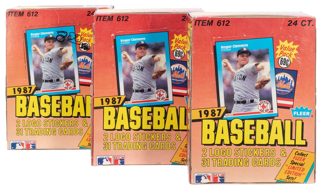  1987 Fleer Baseball Cards Boxes. Philadelphia: Fleer Corp, ...