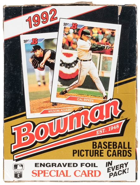  1992 Bowman Baseball Box with 36 Unopened Wax Packs. Duryea...