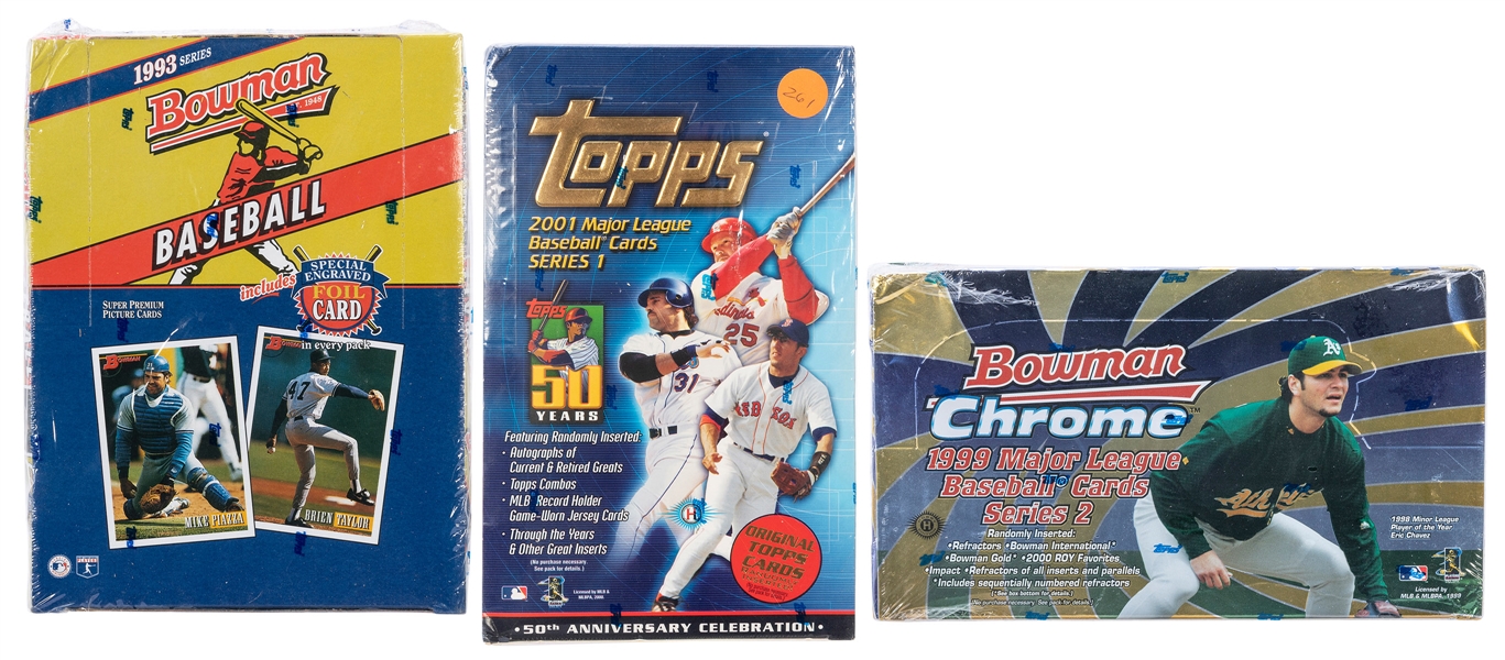  1993-2001 Mixed Lot of 5 Topps/Bowman Factory Sealed Boxes ...