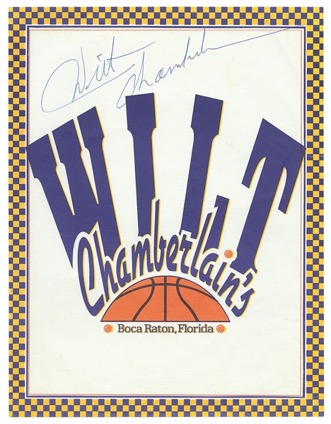  CHAMBERLAIN, Wilton “Wilt” (1936-1999). Signed stationery f...