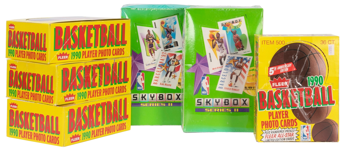  Group of 6 Boxes of Basketball Cards, 2 Are Factory Sealed....