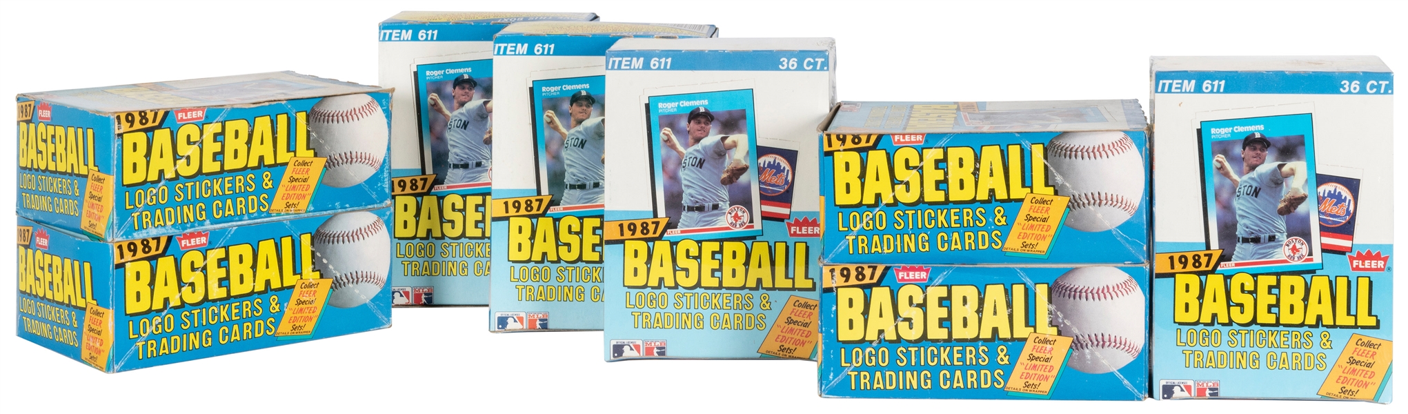  1987 Fleer Baseball Boxes with 36 Unopened Wax Packs. Phila...