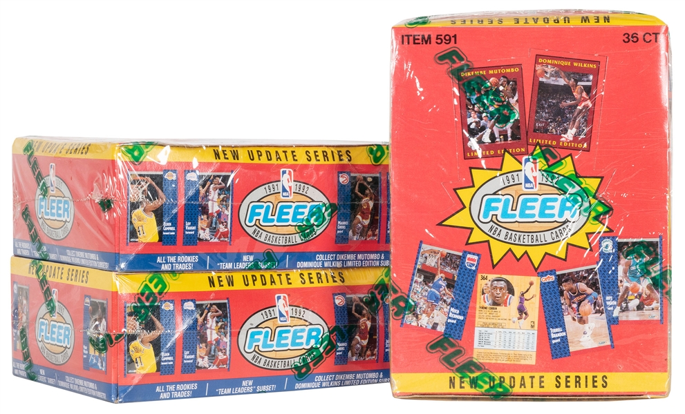  1991-1992 Fleer NBA Basketball New Update Series Cards Boxe...