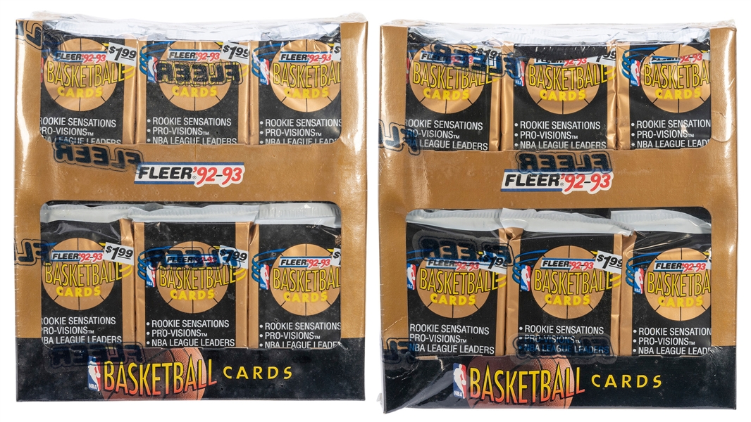  ‘92-’93 Pair of Fleer Jumbo Basketball Card Boxes. Philadel...