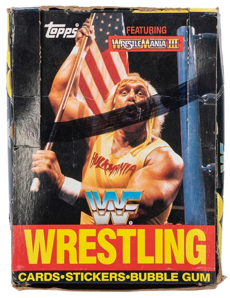  1987 Topps WWF Wrestlemania III Wax Box with 36 Unopened Pa...