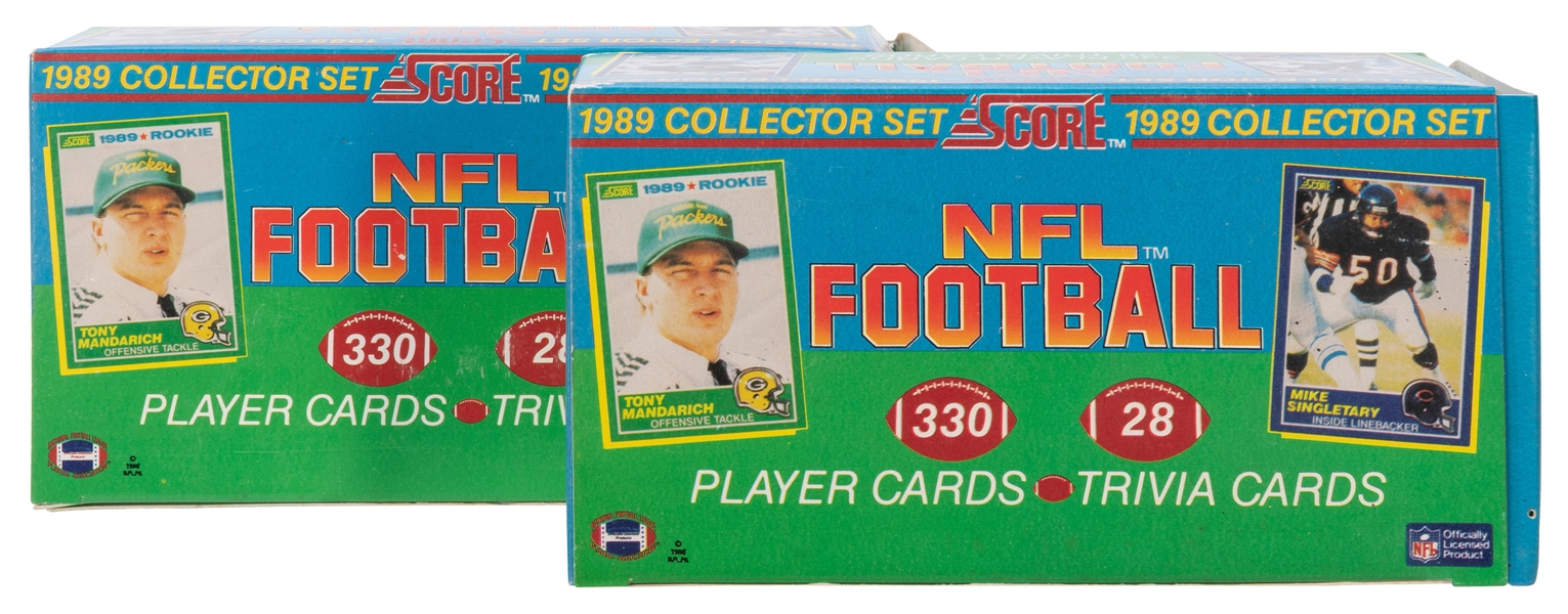  1989 Pair of Score Football Factory Complete Sets in Origin...