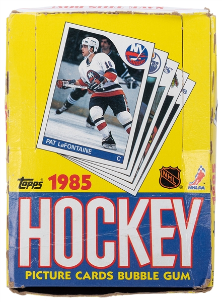  1985 Topps Hockey opened wax box, with all wax packs separa...