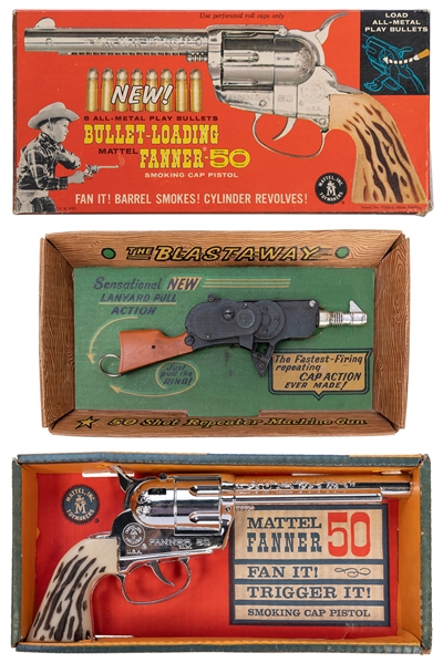  Group of 3 Cap Gun Pistol Sets with Boxes. Los Angeles and ...