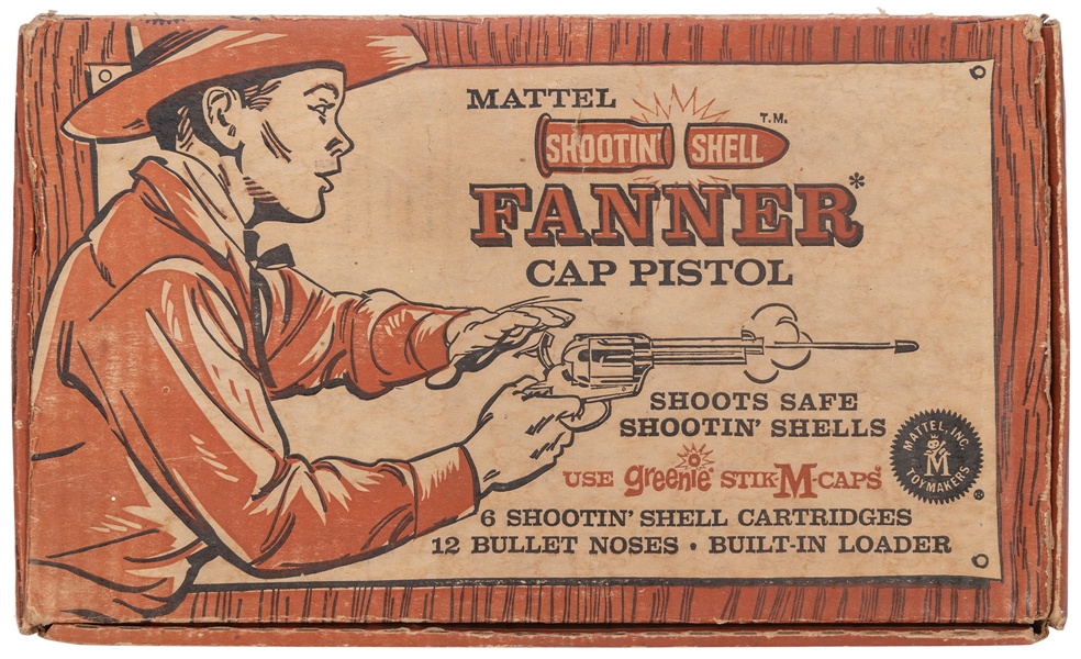  Mattel Shootin’ Shell Fanner Cap Pistol. Los Angeles: Matte...