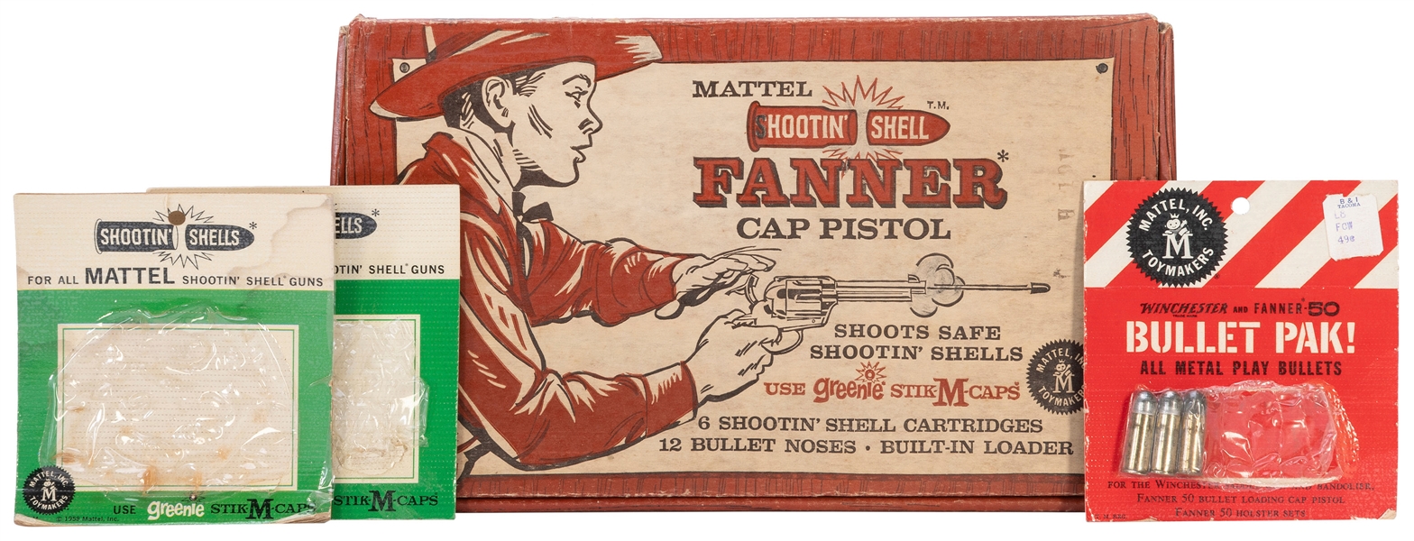  Mattel Shootin’ Shell Fanner Cap Pistol. Los Angeles: Matte...