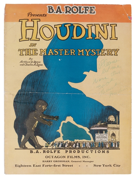  HOUDINI, Harry (Erik Weisz, 1874 – 1926). The Master Myster...