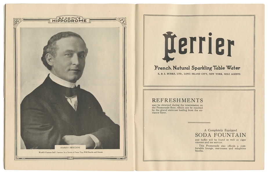  HOUDINI, Harry (Erik Weisz, 1874 – 1926). Hippodrome Progra...