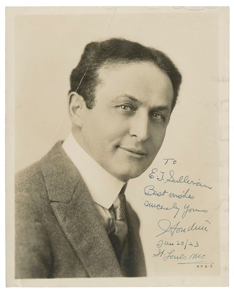  HOUDINI, Harry (Erik Weisz, 1874 – 1926). Inscribed and Sig...