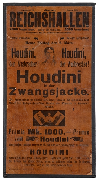  HOUDINI, Harry (Erik Weisz, 1874 – 1926). Houdini In the St...