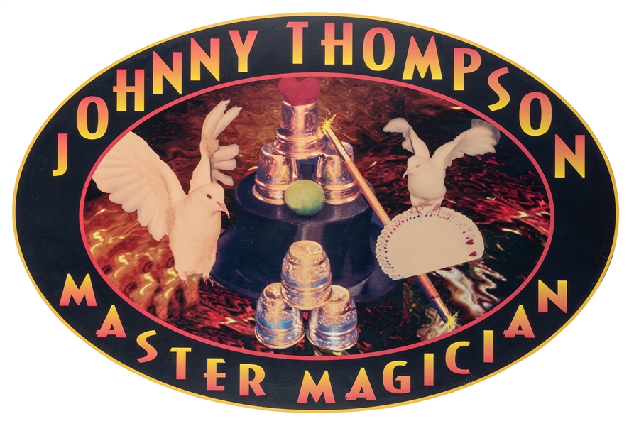  Screen-Used Background sign for Johnny Thompson Master Magi...