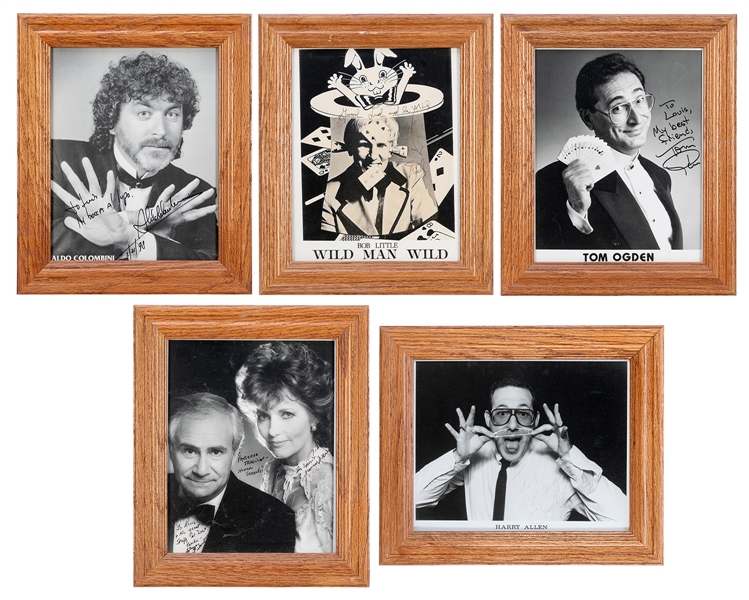  Lot of 19 framed, signed photos of magicians, including 1 s...