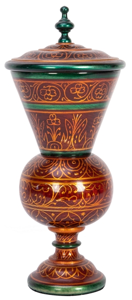  Rice Vase. India: D.A. Tayade, 1970s. Elaborately hand-pain...