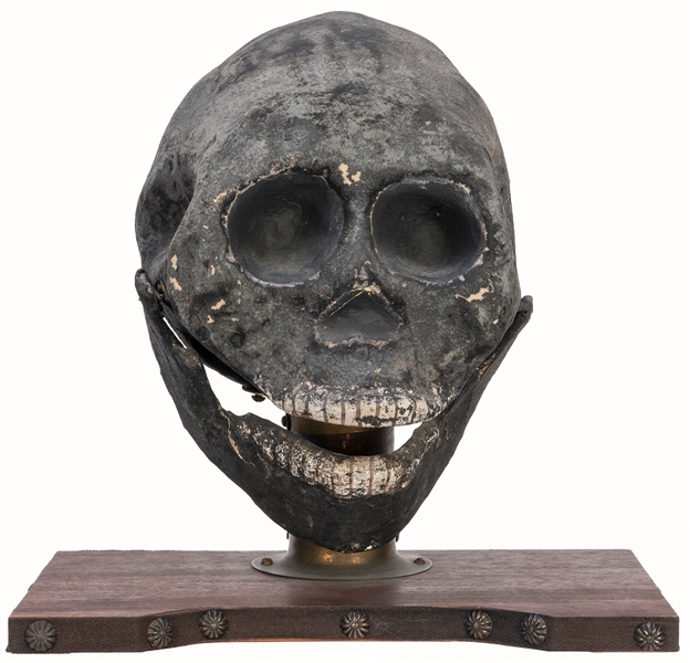  Talking Skull. Columbus: Grant, [ca. 1940s]. Black papier-m...