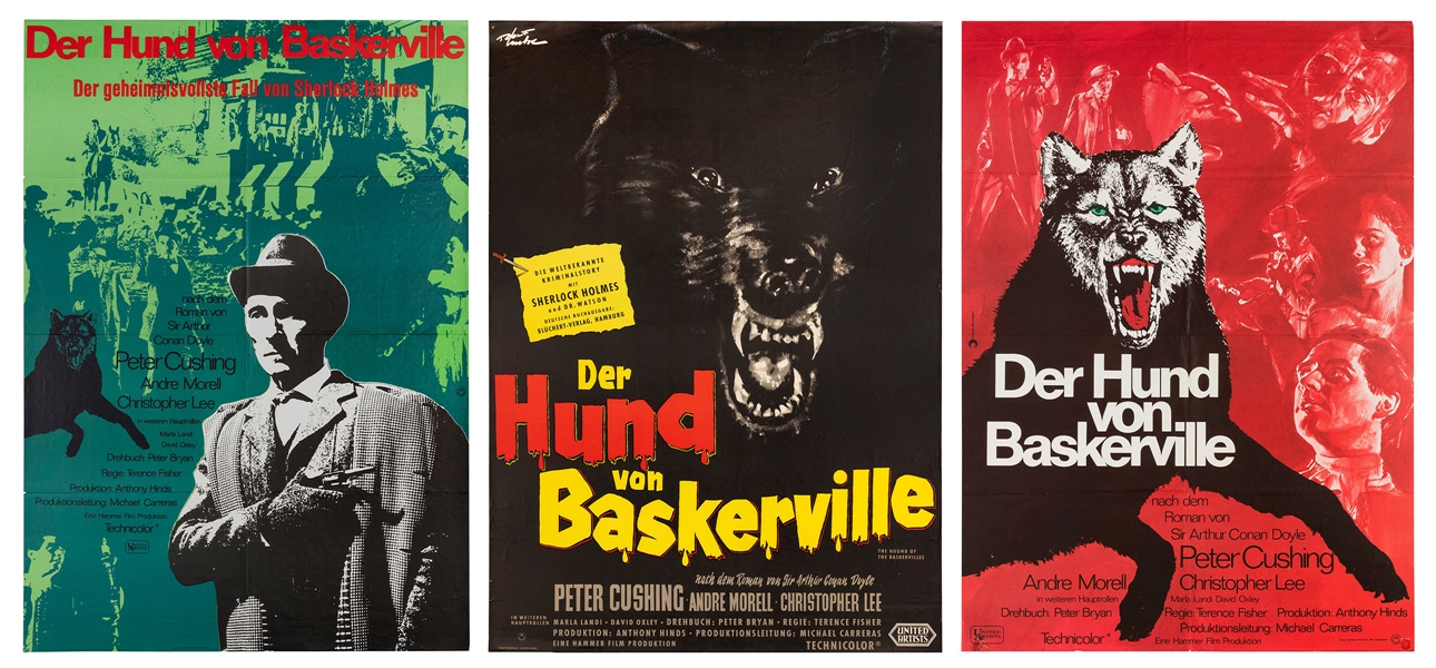 Detail - A group of 3 posters for “Der Hund von Baskerville” (transl...