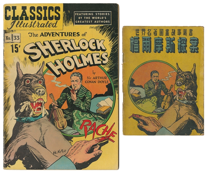  A pair of Sherlock Holmes comic books, including a Chinese-...