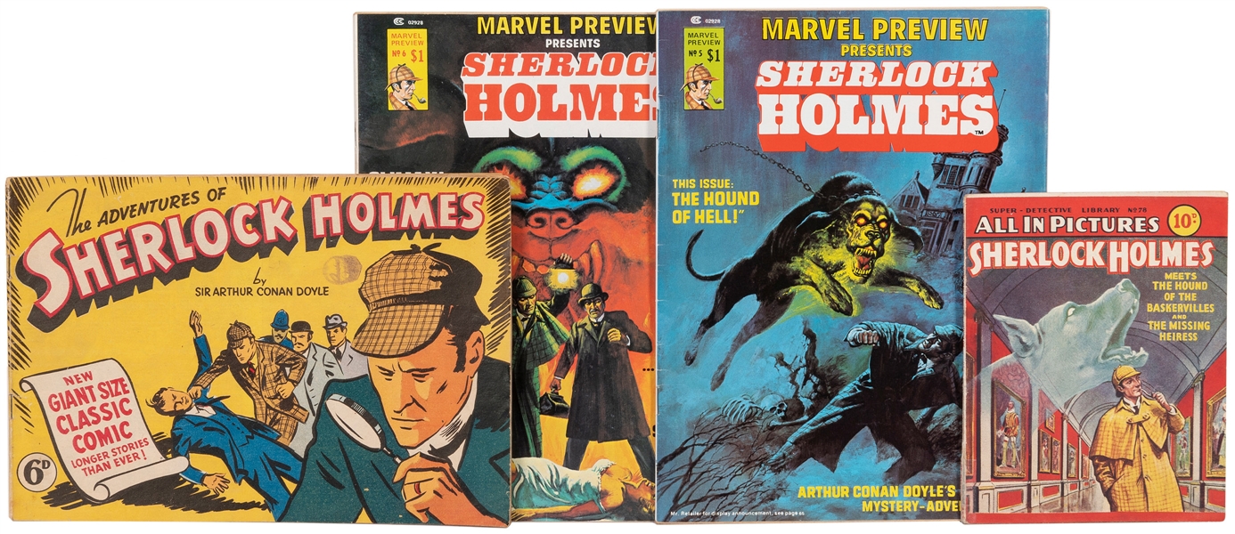  A group of 4 Sherlock Holmes comic books. Including: The Ad...