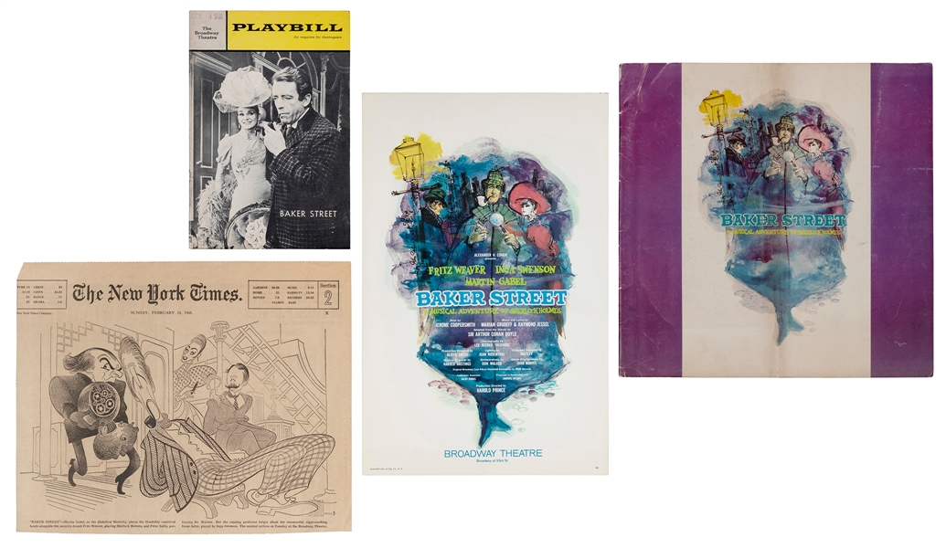  A group of ephemera related to the 1965 Sherlock Holmes mus...