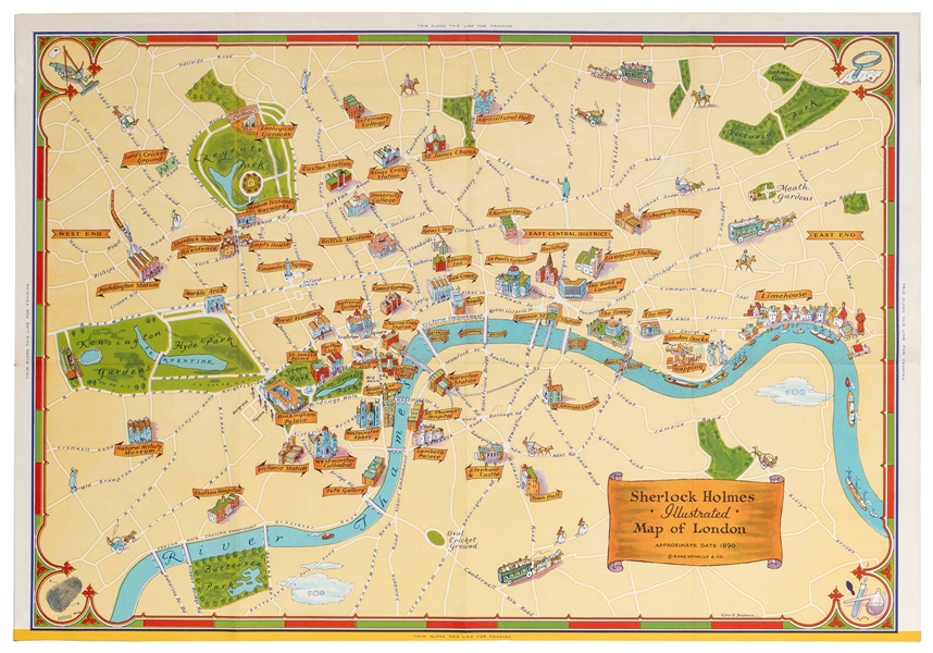  Sherlock Holmes Illustrated Map of London Approximate Date ...