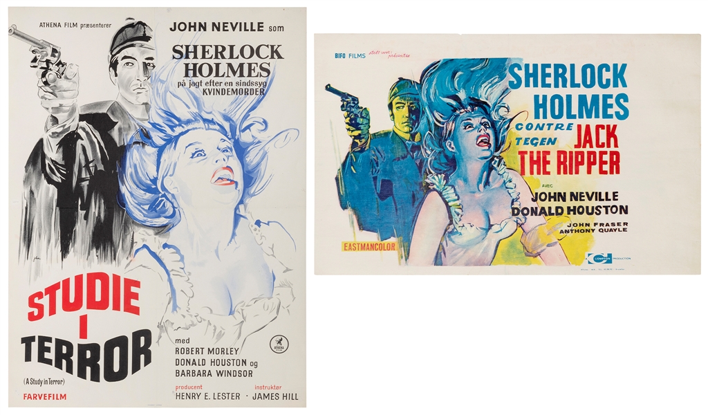  [SHERLOCKIANA]. A pair of foreign-language posters for “A S...