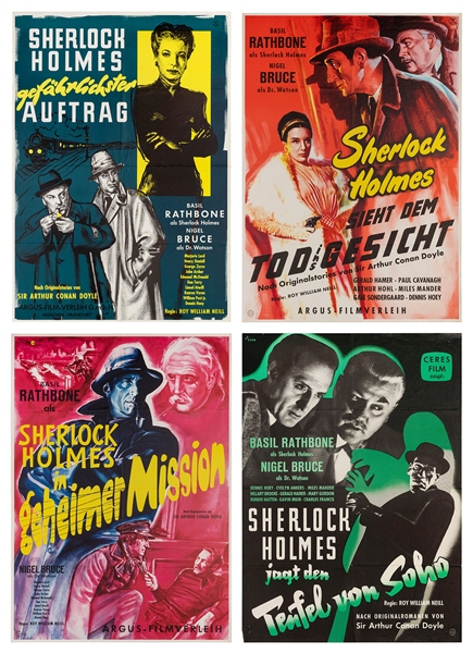  [SHERLOCKIANA]. A group of 4 posters for German rereleases ...