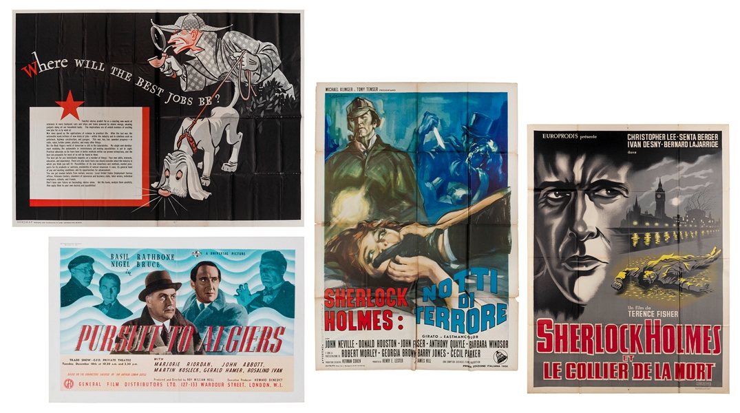  [SHERLOCKIANA]. A group of 4 posters or ads for Sherlock Ho...