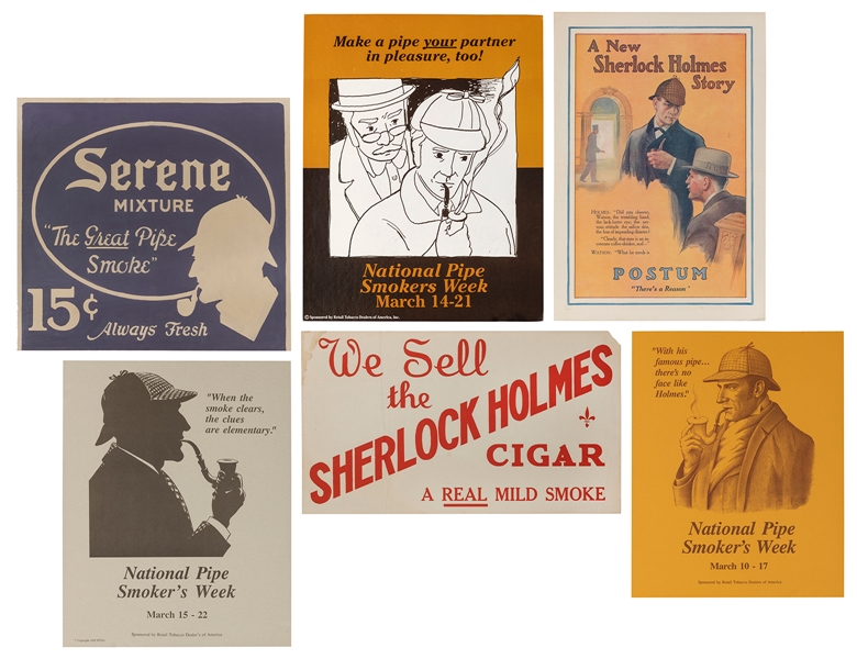  A group of 5 tobacco signs and a coffee ad. Including: “Ser...