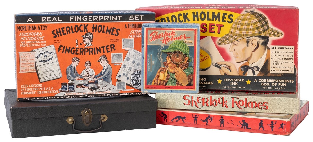  A group of 7 Sherlock Holmes-themed board games. [ca. 1930s...