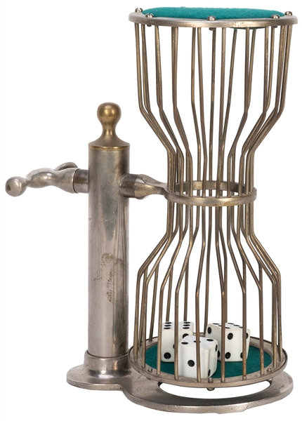  Gaffed Chuck-A-Luck Cage. American, ca. 1950. German silver...