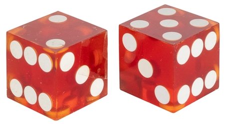  Gaffed Red Magnetic Dice Pair. One is “D3”, the other “D4”;...