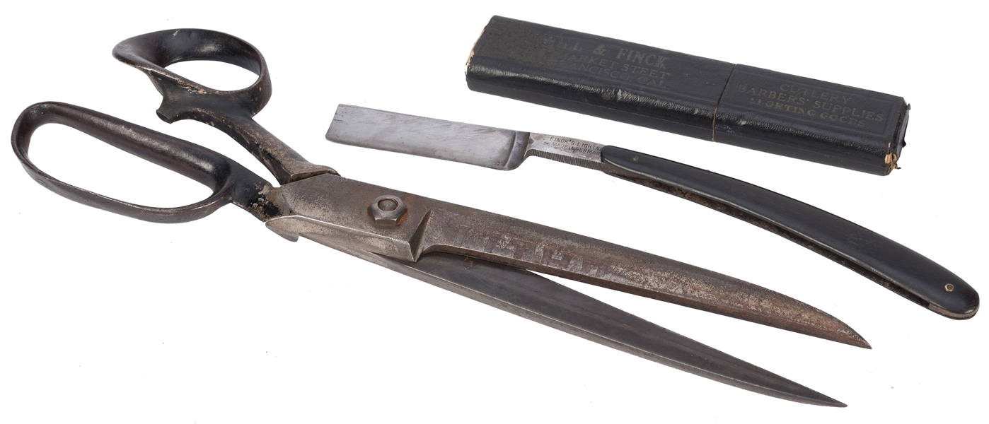  Will & Finck Razor & Case and Large Will & Finck Shears. Sa...