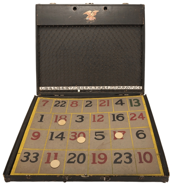  Gaffed Traveling Ball Drop Game. Circa 1940. Black hinged c...