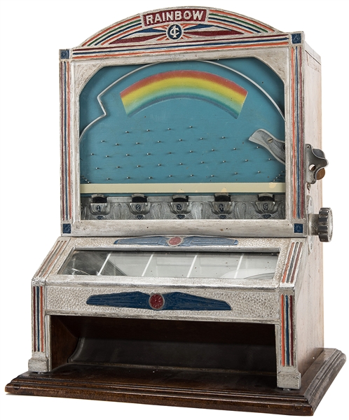  O.D. Jennings & Co. 1 Cent Rainbow Five Jacks Machine. Chic...