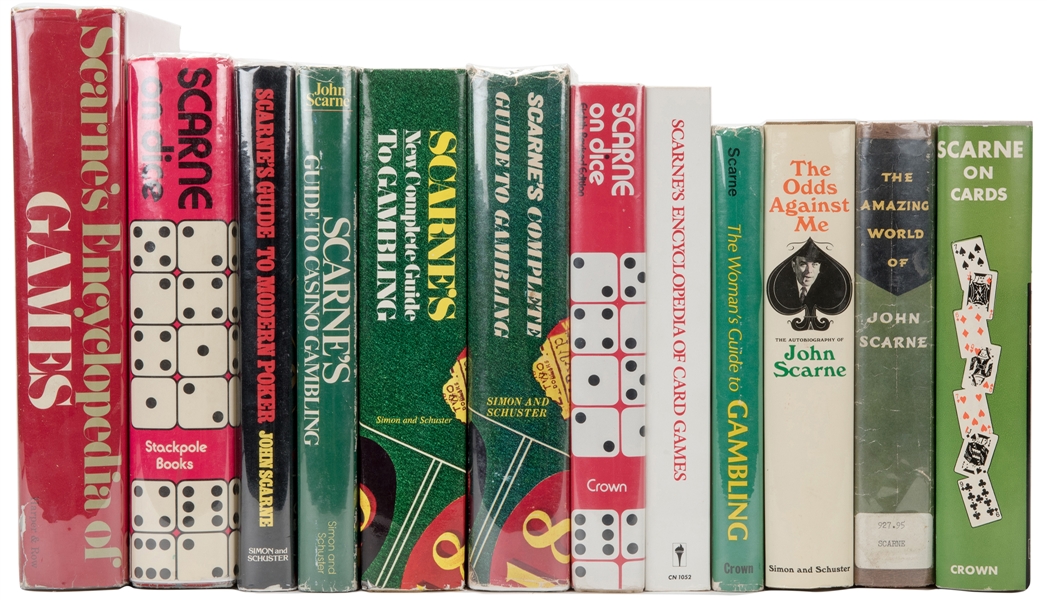  SCARNE, John. (1903-1985). 14 books on gambling. Various ed...