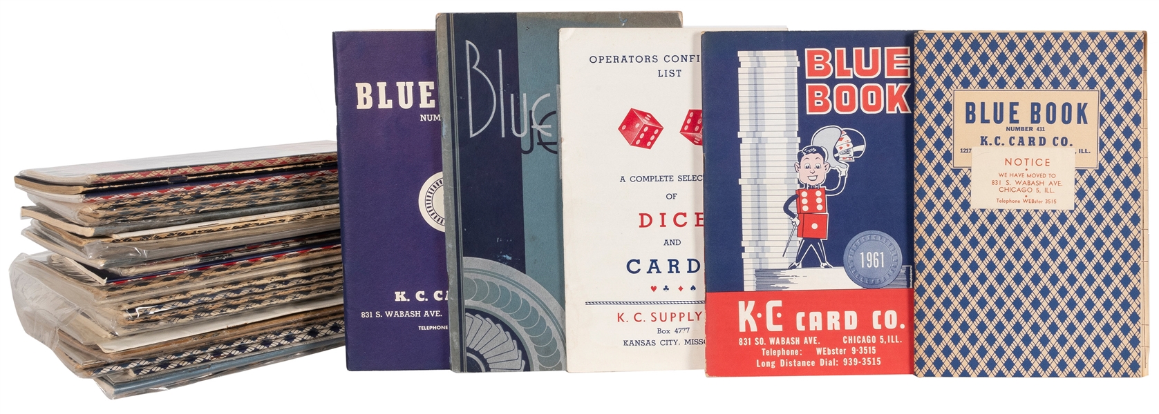  K.C. Card Co. Blue Books and supply catalogs. Lot of 36. Ka...