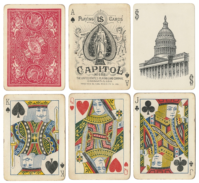  USPC Capitol No. 188 Playing Cards. Cincinnati, ca. 1890s. ...