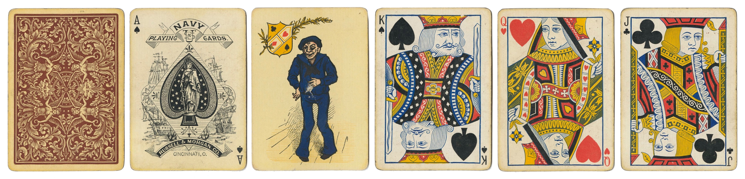  Russell & Morgan Navy Playing Cards. Cincinnati, ca. 1880s....