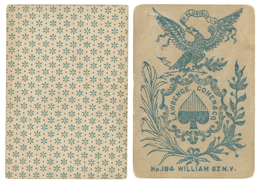  Lawrence, Cohen & Co. Playing Cards. 52. Block-printed with...