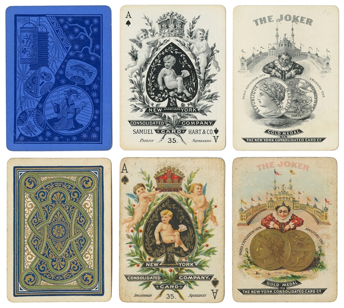  Two Samuel Hart Squeezers Playing Card Decks. New York: The...