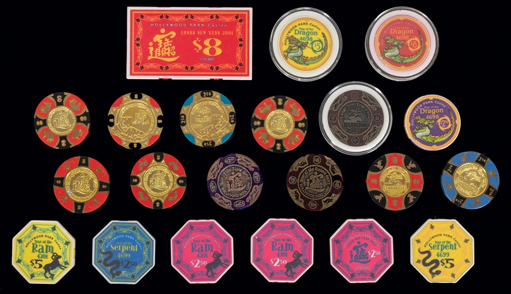  [CASINO CHIPS]. Hollywood Park Casino (California) chip lot...