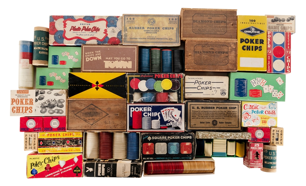  Collection of Poker Chips in Original Boxes. 20th century. ...