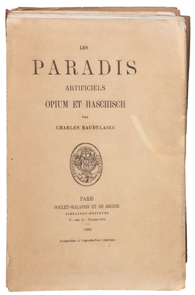  BAUDELAIRE, Charles (1821-1867). Les Paradis Artificiels. O...