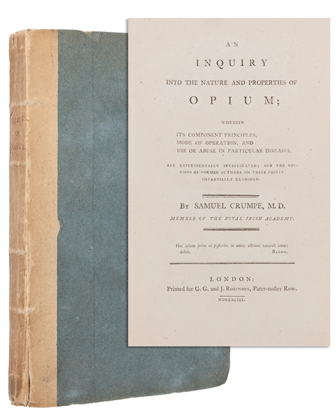  CRUMPE, Samuel (1766-1796). An Inquiry into the Nature and ...