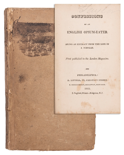  DE QUINCEY, Thomas (1785-1859). Confessions of an English O...