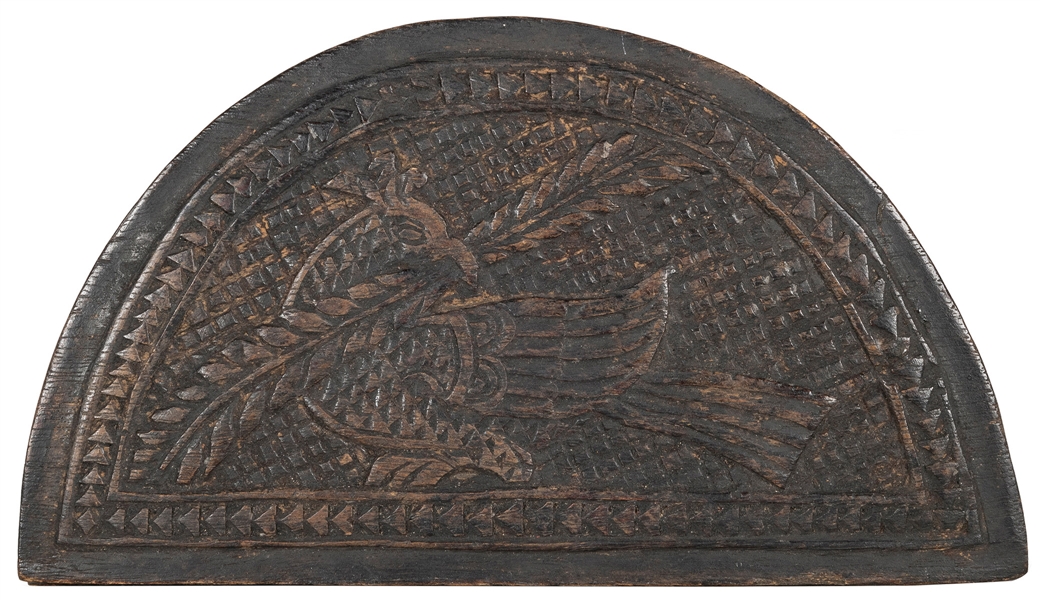  Carved wooden opium box with scale. [China or Thailand (?),...