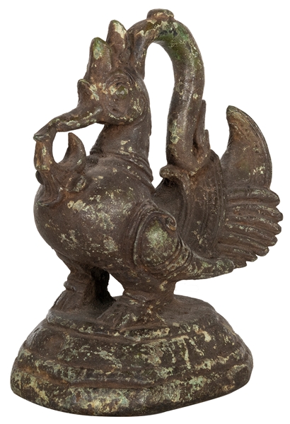  Large metal duck opium weight. [Thailand?: ca. 1880s]. Bron...